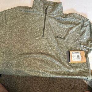 Magellan Men’s Long Sleeve Performance Shirt 1/4 Zip Green Heather Medium New